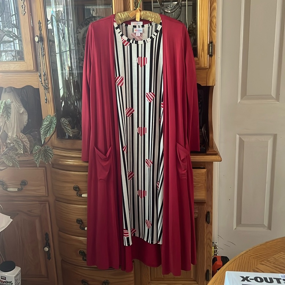 EUC Hearts and Stripes T-Shirt Dress M
